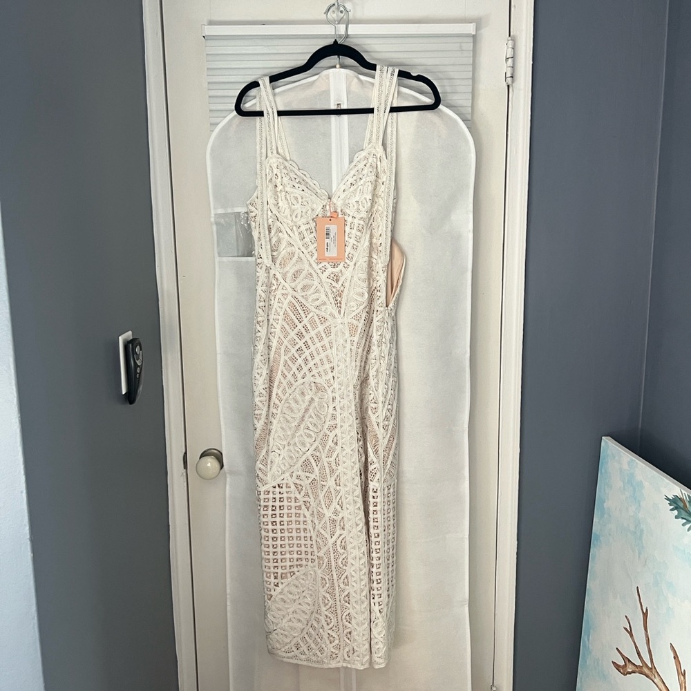 Cult Gaia Cream Lace Dress
